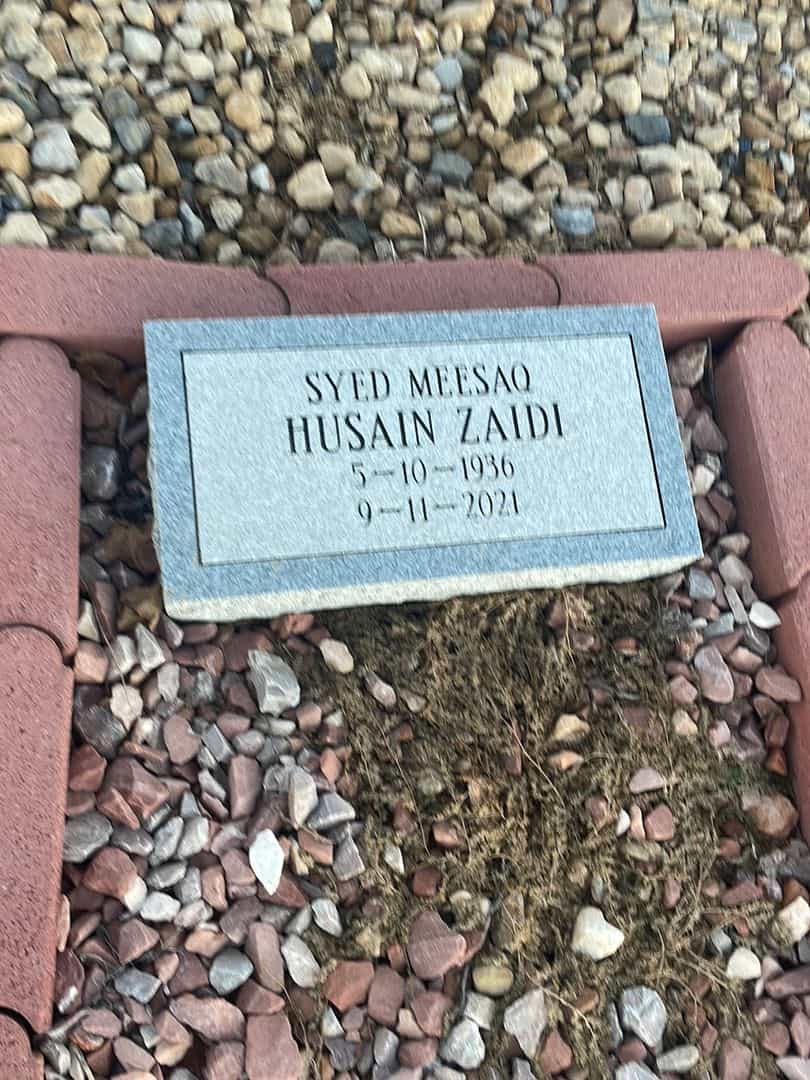 Syed Meesaq Husain Zaidi's grave. Photo 1