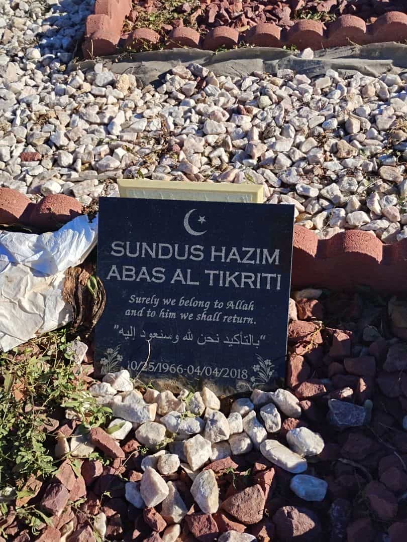 Sundus Hazim Abas Al Tikriti's grave. Photo 1